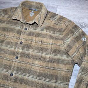 KUHL Diskord Shirt Jacket Corduroy Striped  Button Up Style 7517 Shacket Pockets